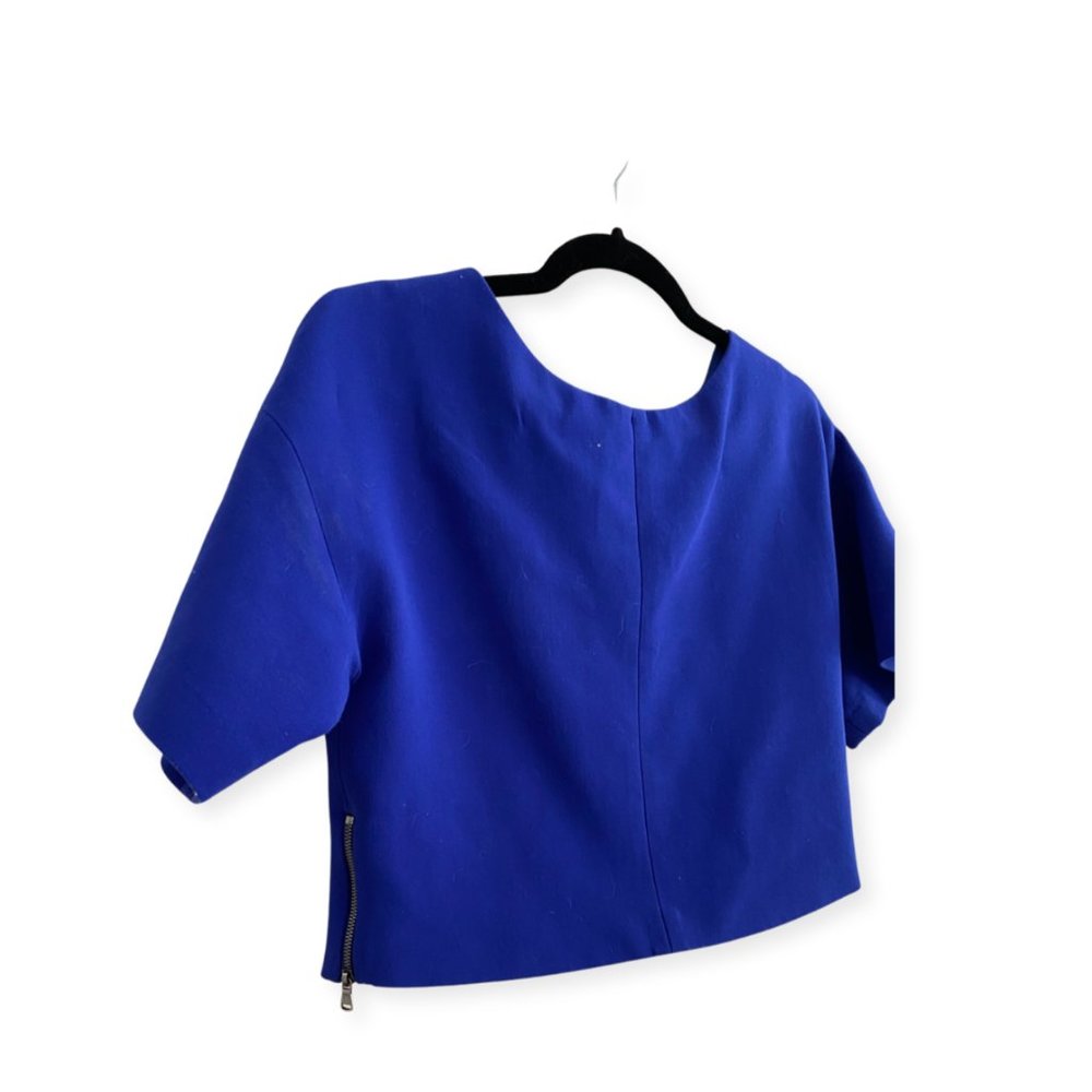 Trina Turk Crop Blue Blouse